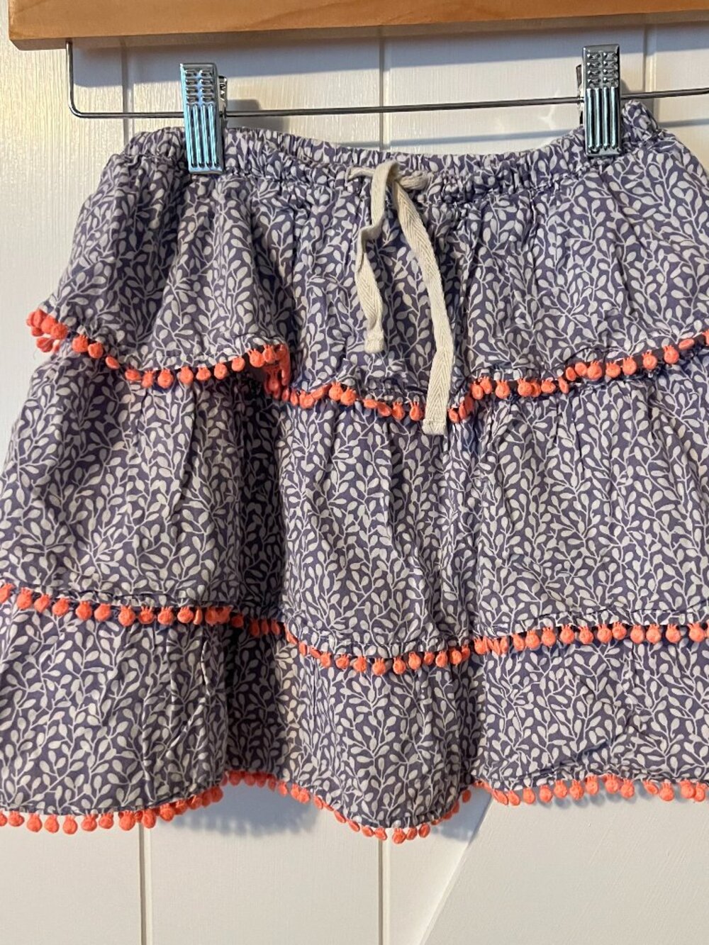 Mini Boden ruffled twirl skirt with pom pom trim Size 6-7 / 122 cm